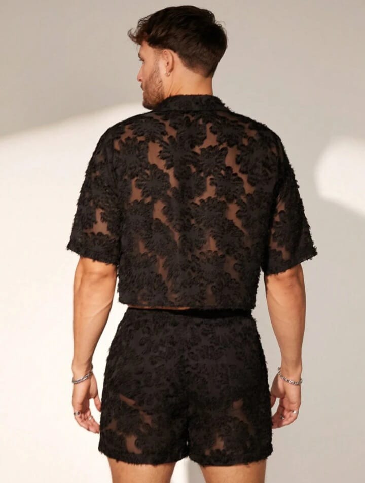 NIGHT-RIDER Men's Lase Cut Loose Shirt & Short Set